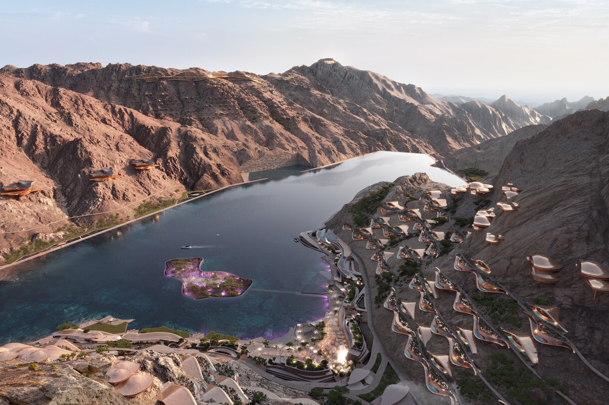 W Hotel Trojena - Rendering The Lake Village
