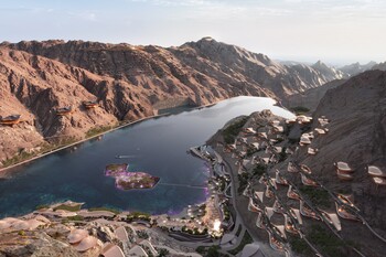 W Hotel Trojena - Rendering The Lake Village